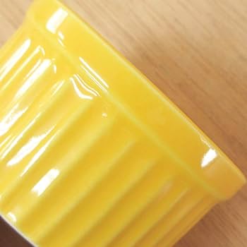 Amazon.co.jp: ココット皿 イエロー2.5インチスフレ 6.8cm 洋食
